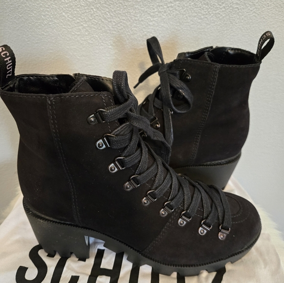 SCHUTZ Xayane Suede Combat  Boot - Picture 3 of 8